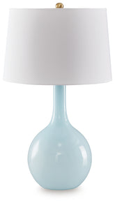Best Deals Furniture - Ashley Furniture - Rylanton Table Lamp - Glass Table Lamp (1/CN) / Aqua - L430874