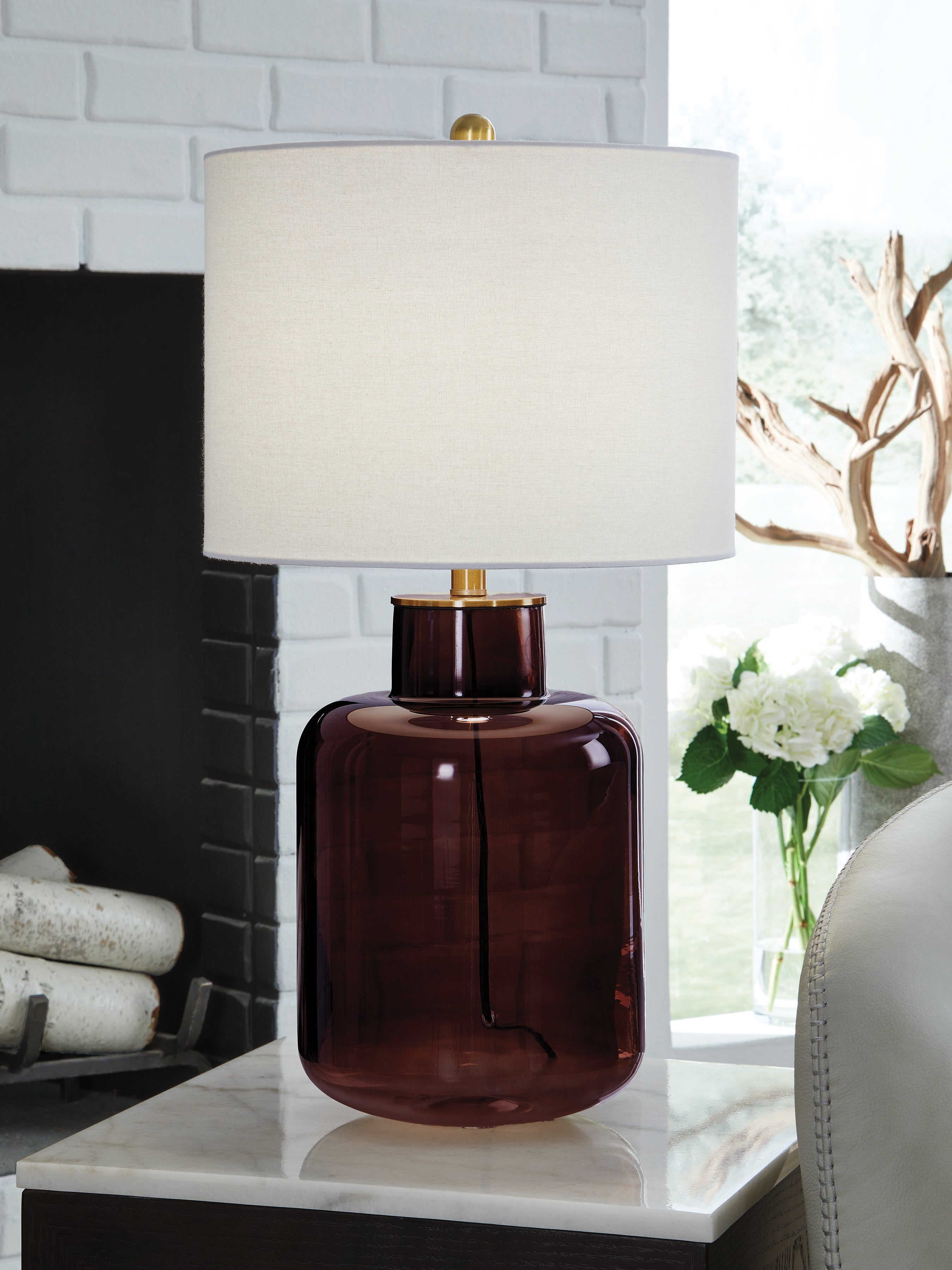 Best Deals Furniture - Ashley Furniture - Mette Table Lamp - Glass Table Lamp (1/CN) - L430924