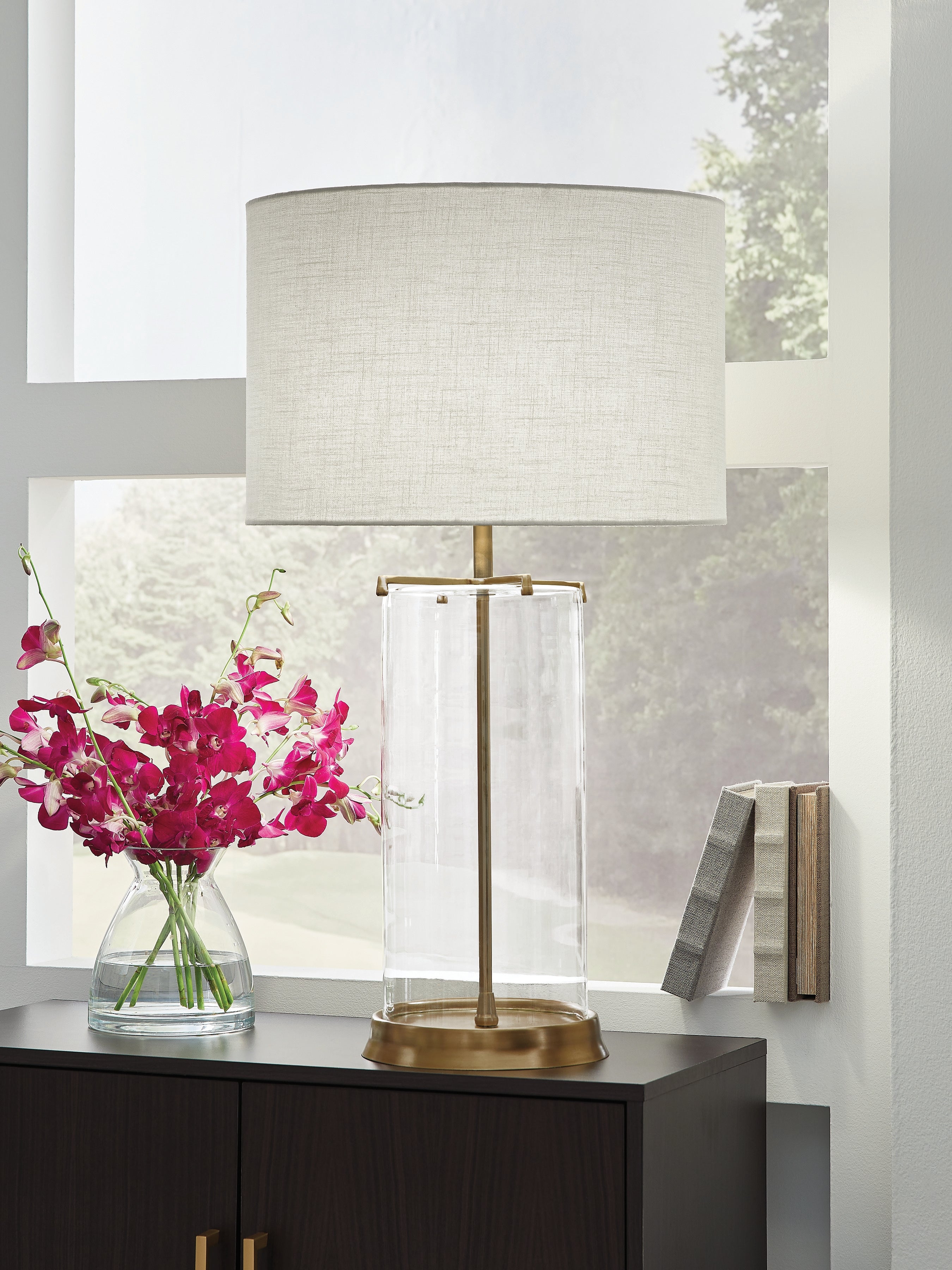 Best Deals Furniture - Ashley Furniture - Gizeh Table Lamp - Glass Table Lamp (1/CN) - L430954
