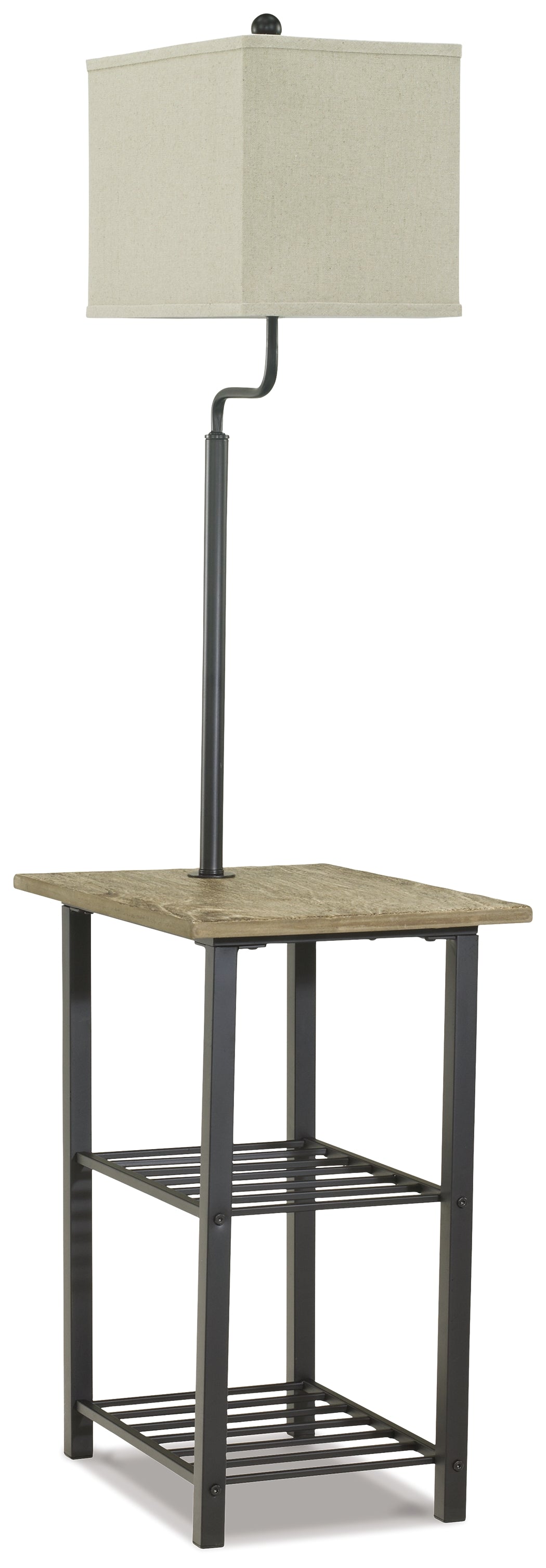 Best Deals Furniture - Ashley Furniture - Shianne Floor Lamp - Metal Tray Lamp (1/CN) / Black - L734031