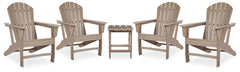 Best Deals Furniture - Ashley Furniture - Sundown Treasure 4 Adirondack Chairs and Outdoor End Table - 4 Adirondack Chairs and Outdoor End Table - P014P2
