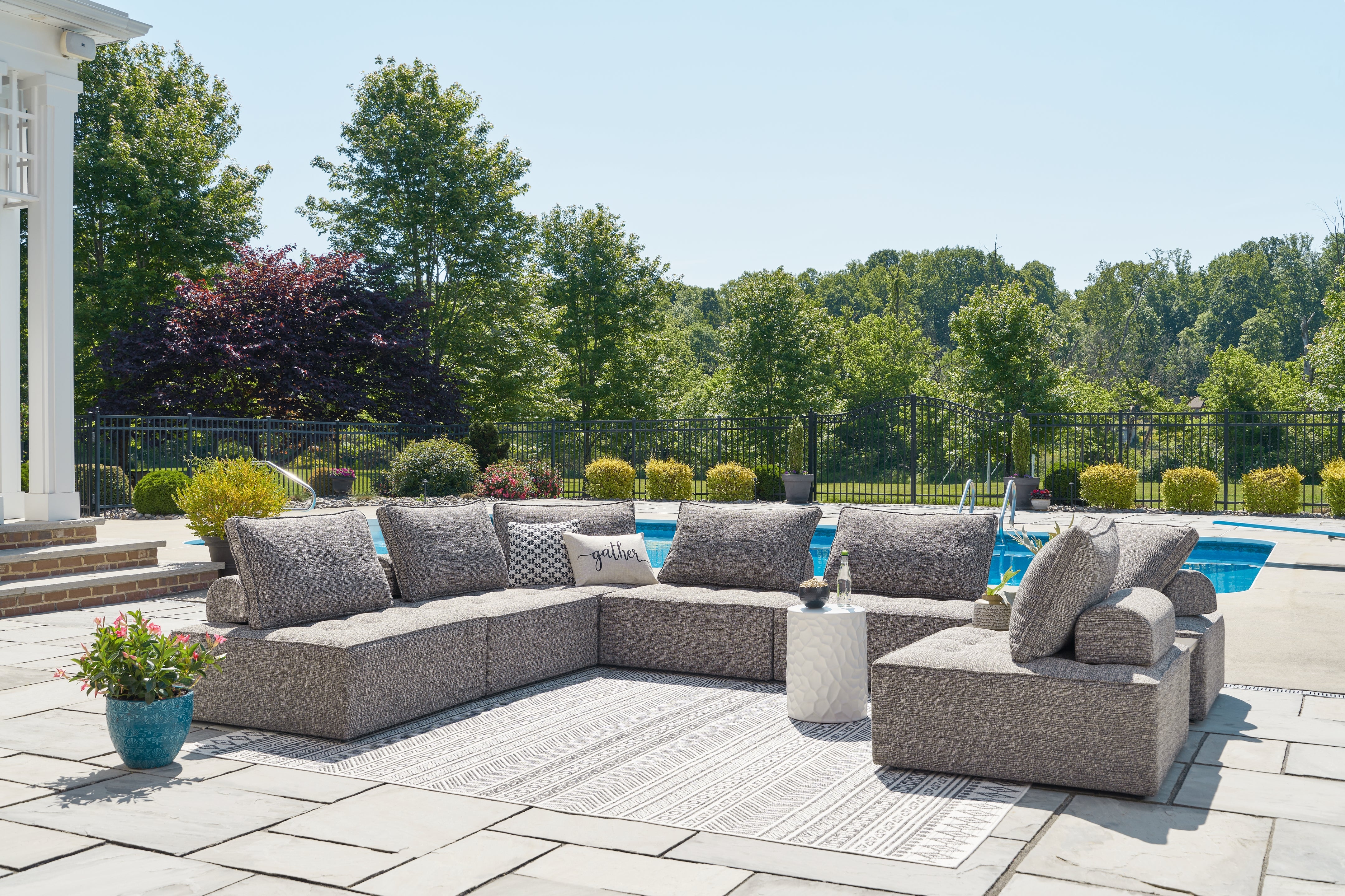Best Deals Furniture - Ashley Furniture - Bree Zee 8-Piece Outdoor Sectional - 8-Piece Outdoor Sectional - P160P6