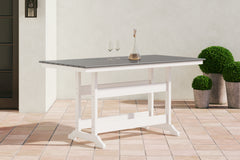 Best Deals Furniture - Ashley Furniture - Transville Outdoor Counter Height Dining Table - RECT COUNTER TABLE W/UMB OPT - P210-642