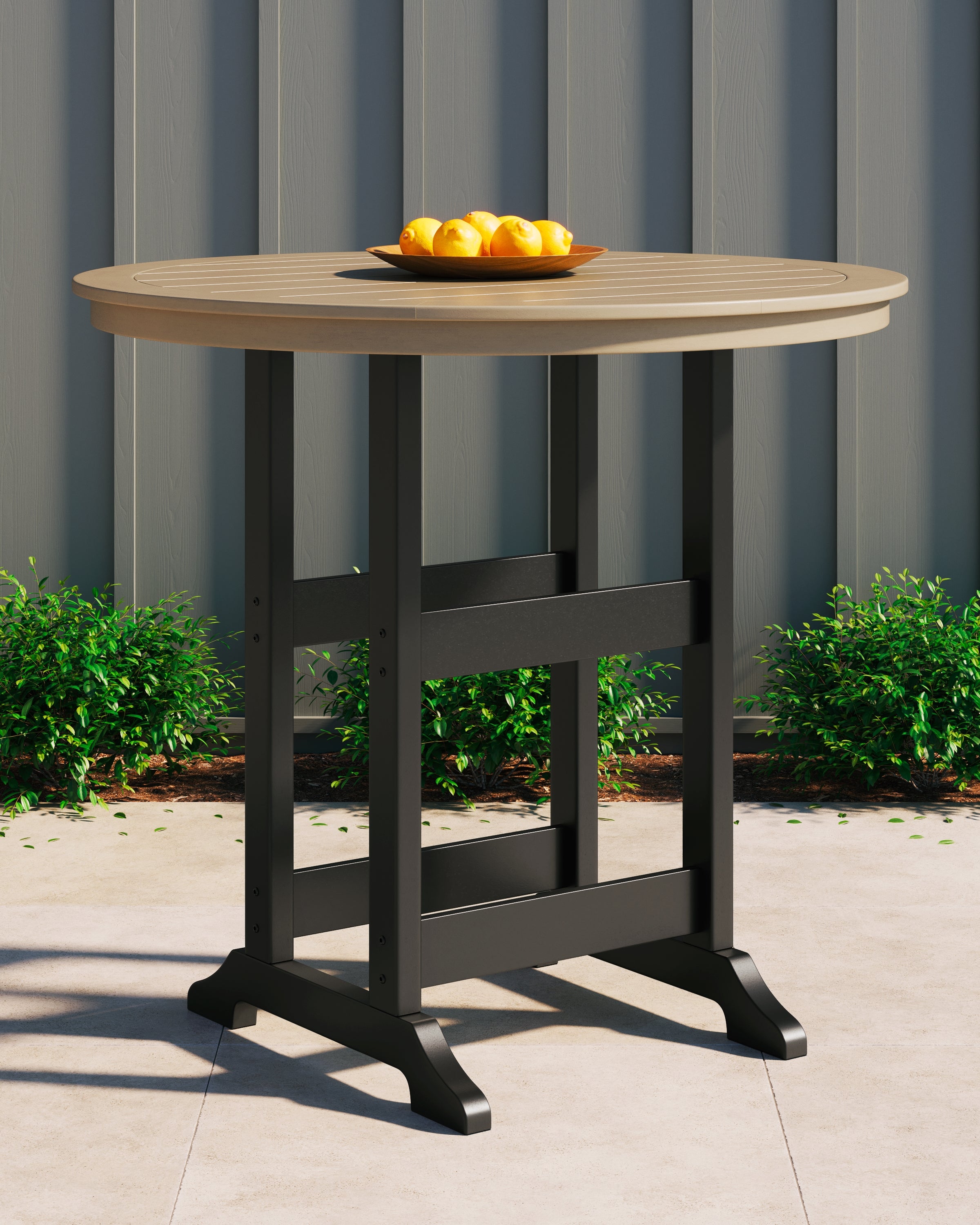 Best Deals Furniture - Ashley Furniture - Fairen Trail Bar Table - Round Bar Table w/UMB OPT - P211-613