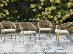 Orchard Beach Outdoor Arm Chair with Cushion (Set of 4)