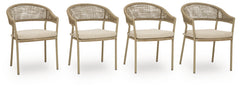 Orchard Beach Outdoor Arm Chair with Cushion (Set of 4)