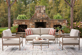 Best Deals Furniture - Ashley Furniture - Bluff Trail Outdoor Love/Chairs/Tables Set (Set of 5) - Love/Chairs/Tables Set (5/CN) - PCP383-080