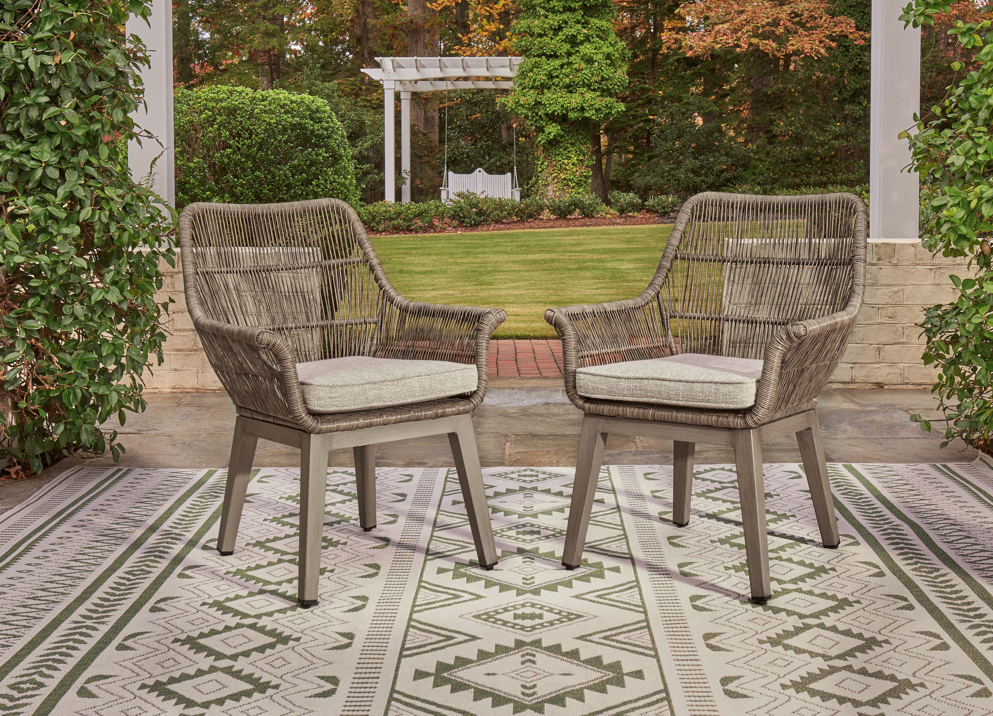 Best Deals Furniture - Ashley Furniture - Beach Front Arm Chair with Cushion (Set of 2) - Arm Chair With Cushion (Set of 2) - P399-601A