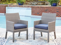 Best Deals Furniture - Ashley Furniture - Half Moon Beach Outdoor Arm Chair with Cushion (Set of 2) - Arm Chair With Cushion (Set of 2) - PCP418-601A