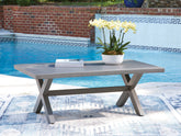 Best Deals Furniture - Ashley Furniture - Half Moon Beach Outdoor Coffee Table - Rectangular Cocktail Table - PCP418-701