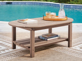 Best Deals Furniture - Ashley Furniture - Grover Beach Outdoor Coffee Table - Oval Cocktail Table - PCP422-700