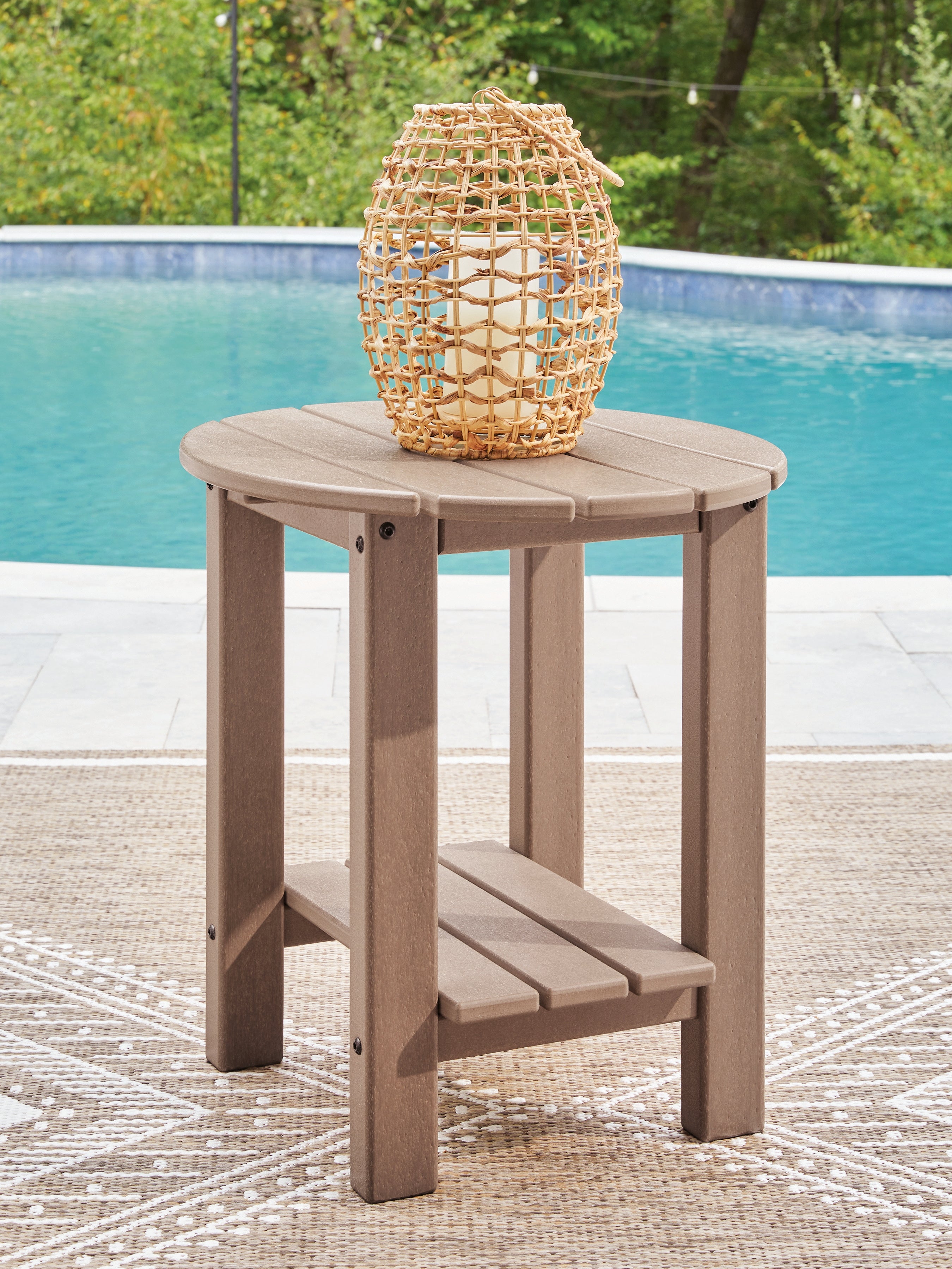 Best Deals Furniture - Ashley Furniture - Grover Beach Outdoor End Table - Oval End Table - PCP422-706