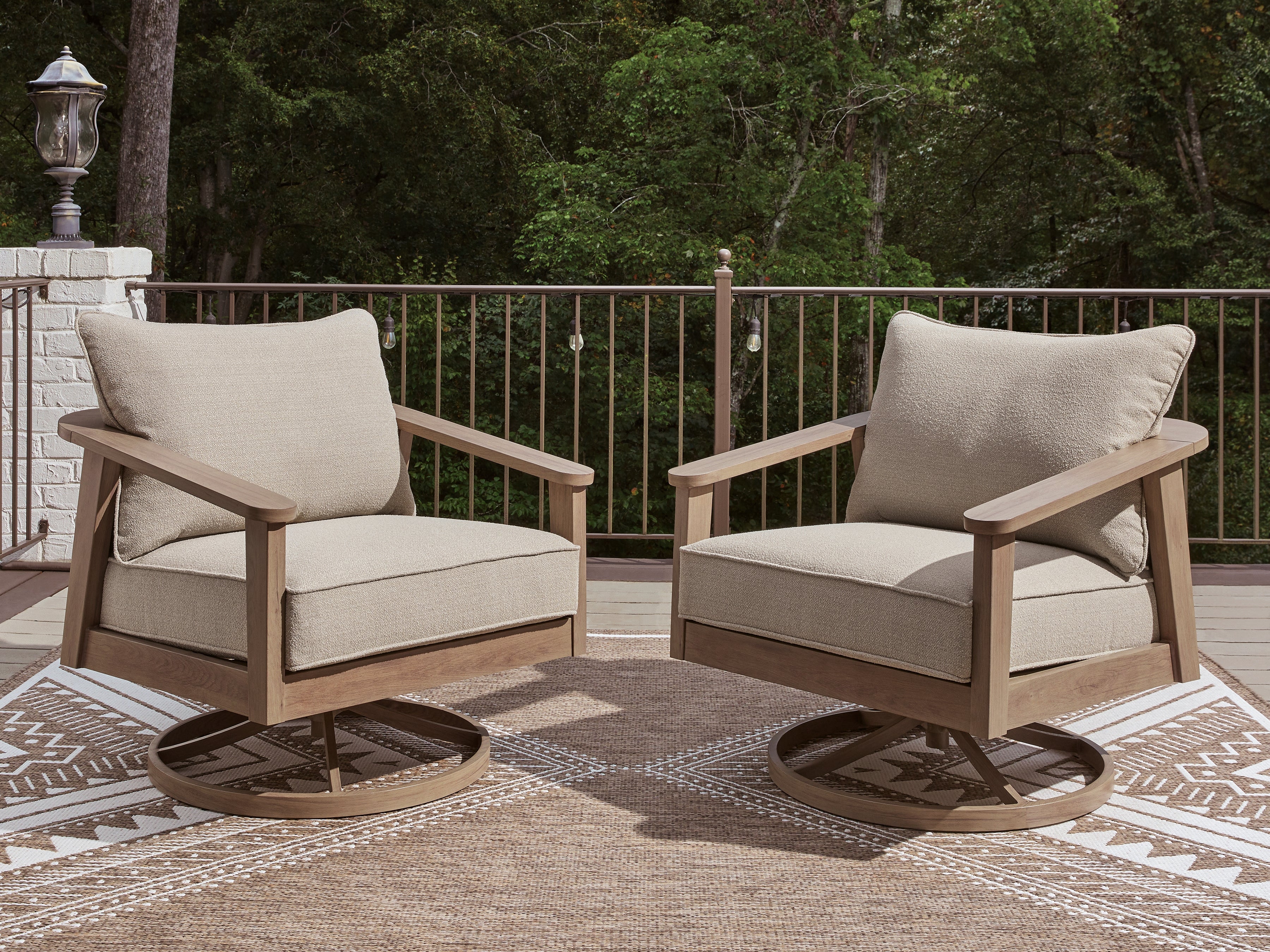 Best Deals Furniture - Ashley Furniture - Harmony Headlands Outdoor Swivel Lounge with Cushion - Swivel Lounge w/ Cushion - PCP428-821