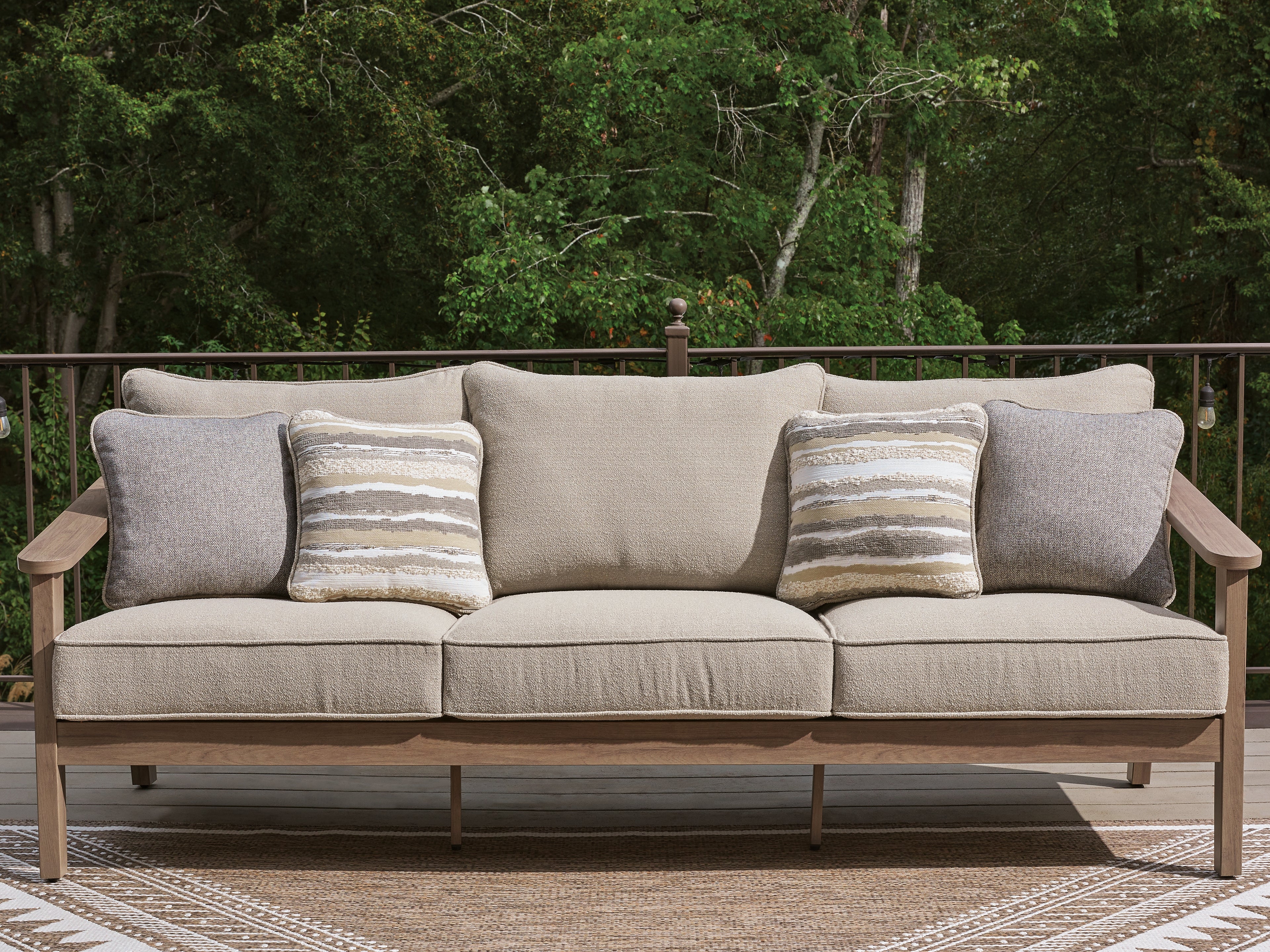 Best Deals Furniture - Ashley Furniture - Harmony Headlands Outdoor Sofa with Cushion - Sofa with Cushion - PCP428-838