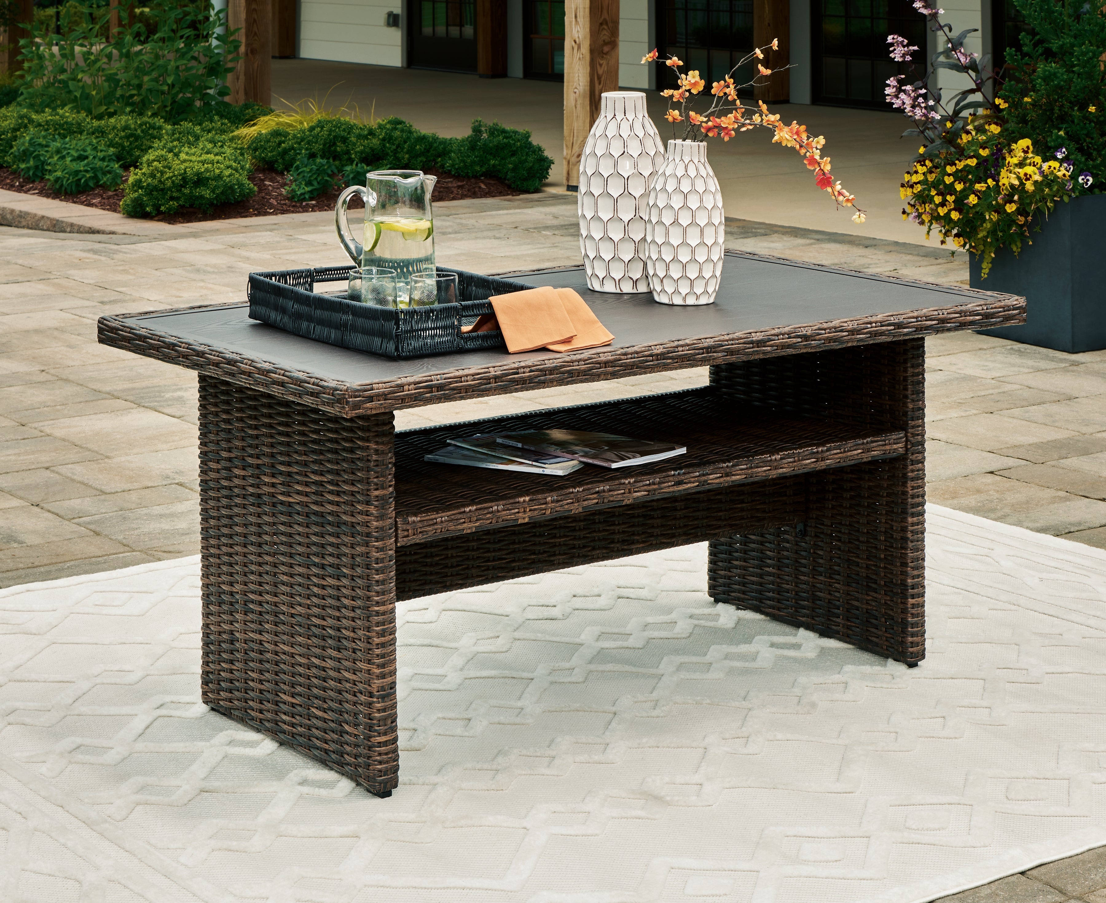 Best Deals Furniture - Ashley Furniture - Brook Ranch Outdoor Multi-use Table - RECT Multi-Use Table - P465-625