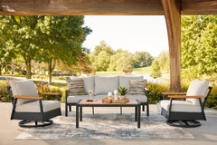 Best Deals Furniture - Ashley Furniture - Carmel Highlands Outdoor Sofa/Chairs/Table (Set of 4) - Sofa/Chairs/Table Set (4/CN) - PCP513-081
