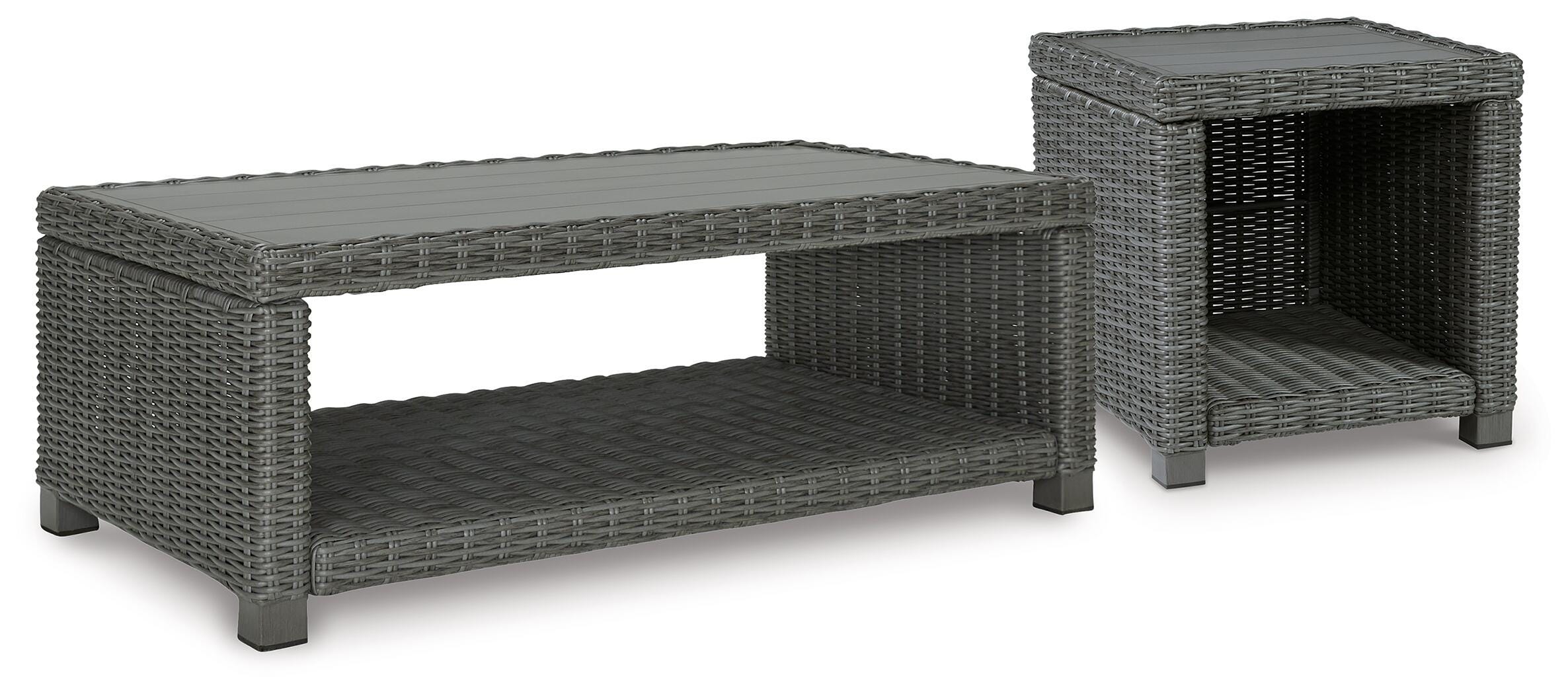 Best Deals Furniture - Ashley Furniture - Elite Park Outdoor Coffee Table and End Table - Outdoor Coffee Table and End Table - P518P8