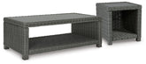 Best Deals Furniture - Ashley Furniture - Elite Park Outdoor Coffee Table and End Table - Outdoor Coffee Table and End Table - P518P8