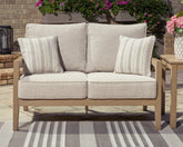Best Deals Furniture - Ashley Furniture - Hallow Creek Outdoor Loveseat with Cushion - Loveseat w/Cushion - P560-835