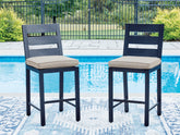 Best Deals Furniture - Ashley Furniture - East Beach Outdoor Counter Height Bar Stool (Set of 2) - Barstool (Set of 2) - PCP587-124