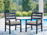 Best Deals Furniture - Ashley Furniture - East Beach Outdoor Arm Chair with Cushion (Set of 2) - Arm Chair With Cushion (Set of 2) - PCP587-601A