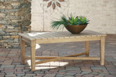Best Deals Furniture - Ashley Furniture - Carter Hall Outdoor Coffee Table - Rectangular Cocktail Table - P601-701