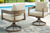 Best Deals Furniture - Ashley Furniture - Serene Bay Outdoor Swivel Dining Chair with Cushion (Set of 2) - Swivel Chair w/Cushion (Set of 2) - P671-602A