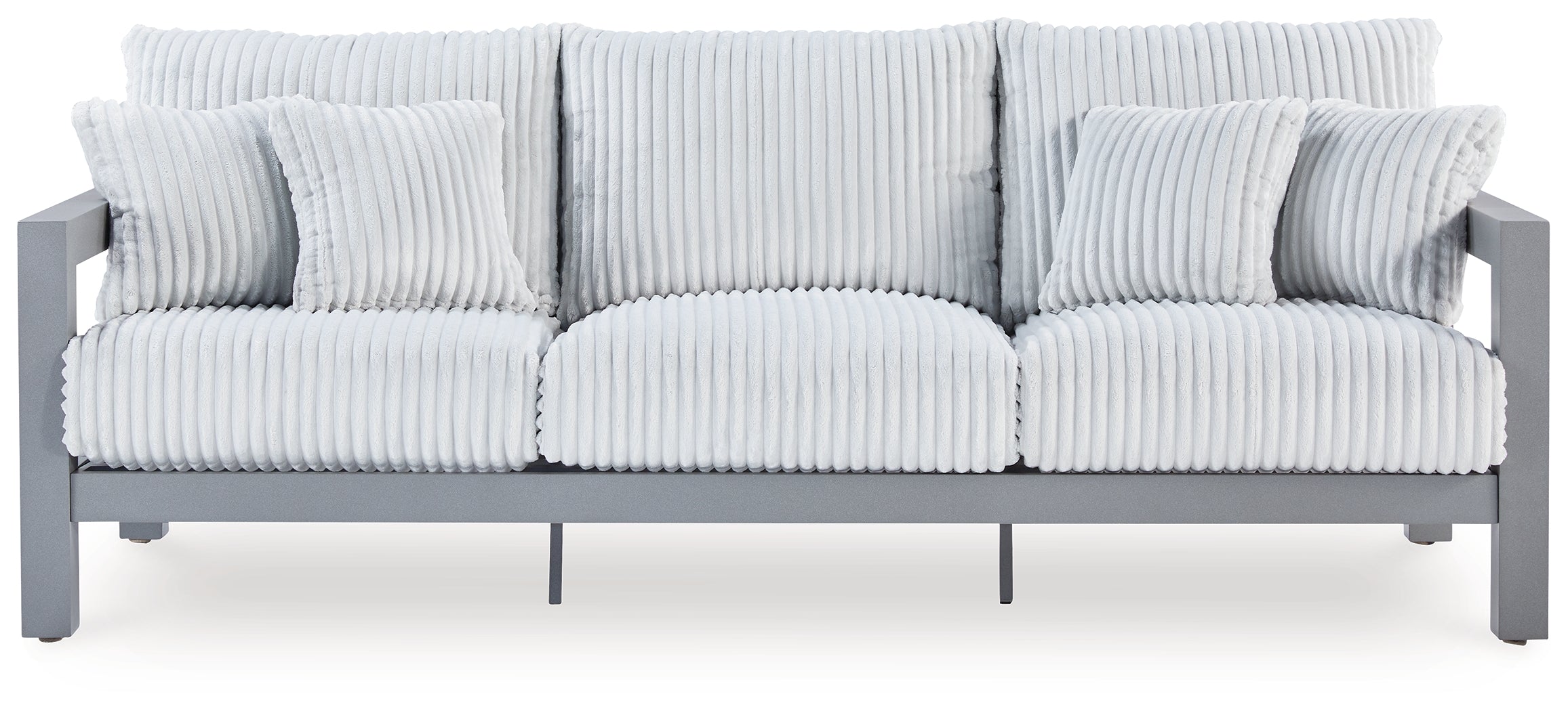 Best Deals Furniture - Ashley Furniture - Hurley Park Outdoor Sofa with Cushion - Sofa with Cushion / Gray - PCP695-838