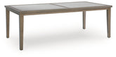 Best Deals Furniture - Ashley Furniture - Rainier Ranch Outdoor Dining Table - RECT Dining Table w/UMB OPT / Brown/Beige - P701-625