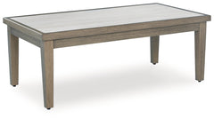 Best Deals Furniture - Ashley Furniture - Rainier Ranch Outdoor Coffee Table - Rectangular Cocktail Table / Brown/Beige - P701-701