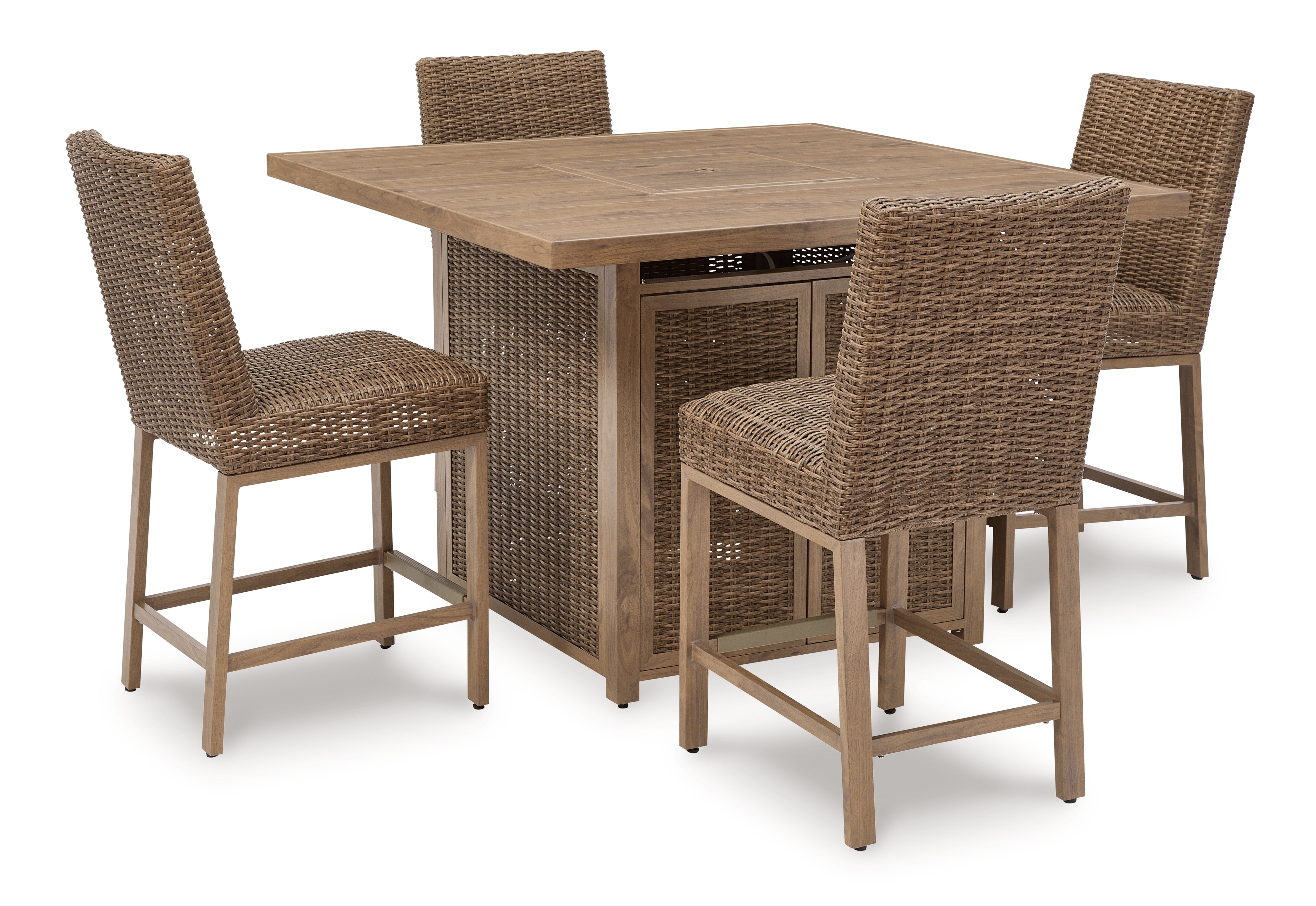 Best Deals Furniture - Ashley Furniture - Walton Bridge Outdoor Bar Table and 4 Barstools - Outdoor Bar Table and 4 Barstools - P749P1