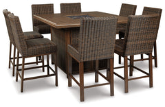 Best Deals Furniture - Ashley Furniture - Paradise Trail Outdoor Counter Height Dining Table with 6 Barstools - Outdoor Counter Height Dining Table with 6 Barstools - P750P6