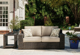 Best Deals Furniture - Ashley Furniture - Coastline Bay Outdoor Loveseat with Cushion - Loveseat w/Cushion - P784-835