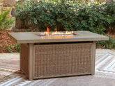 Best Deals Furniture - Ashley Furniture - Laguna Heights Outdoor Fire Pit Table - Rectangular Fire Pit Table - PCP790-773