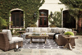 Best Deals Furniture - Ashley Furniture - Beachcroft 5-Piece Outdoor Sectional with Coffee Table and 2 End Tables - 5-Piece Outdoor Sectional with Coffee Table and 2 End Tables - P791P10