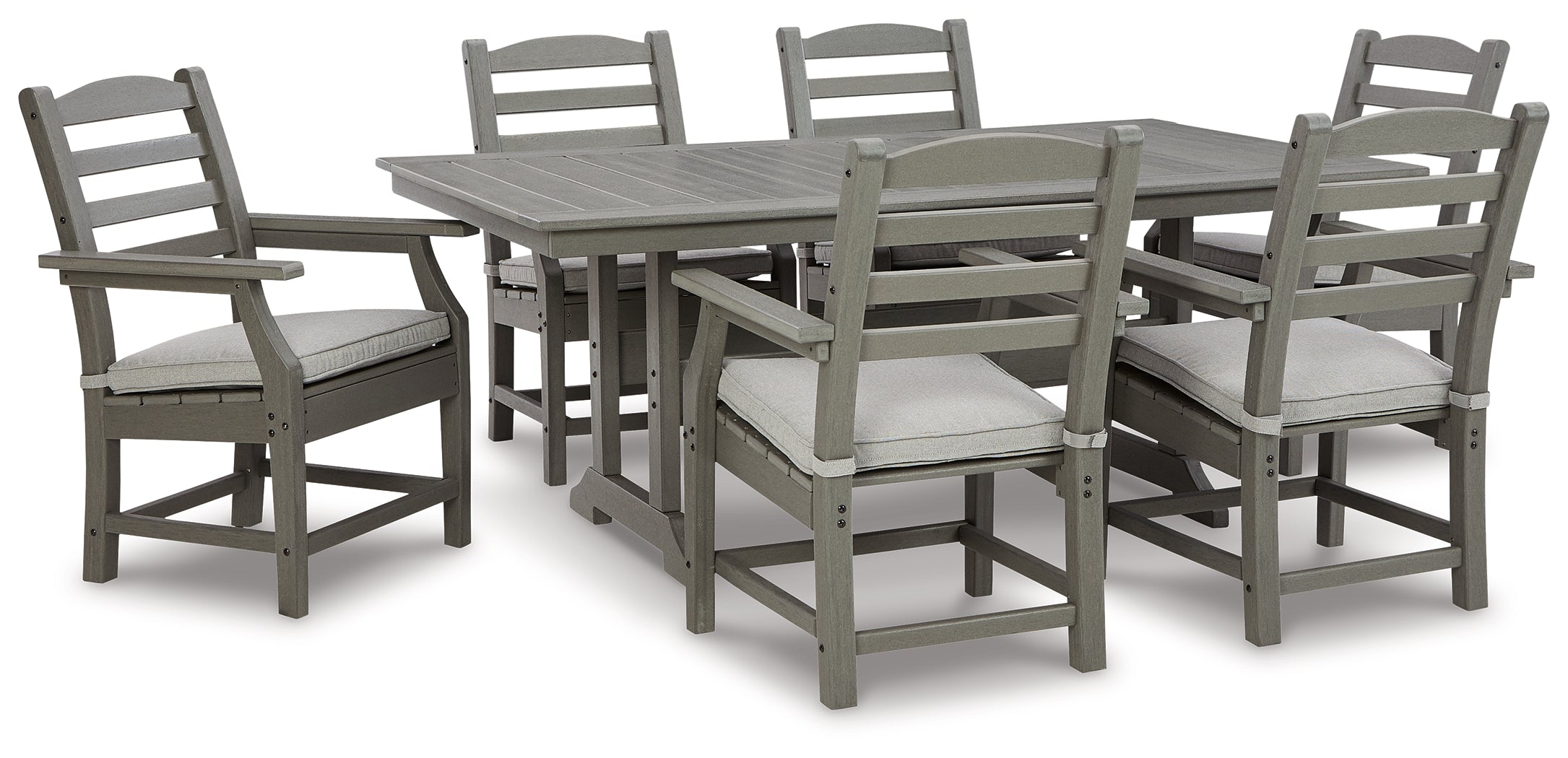 Best Deals Furniture - Ashley Furniture - Visola Outdoor Dining Table with 6 Chairs - Outdoor Dining Table with 6 Chairs - P802P3
