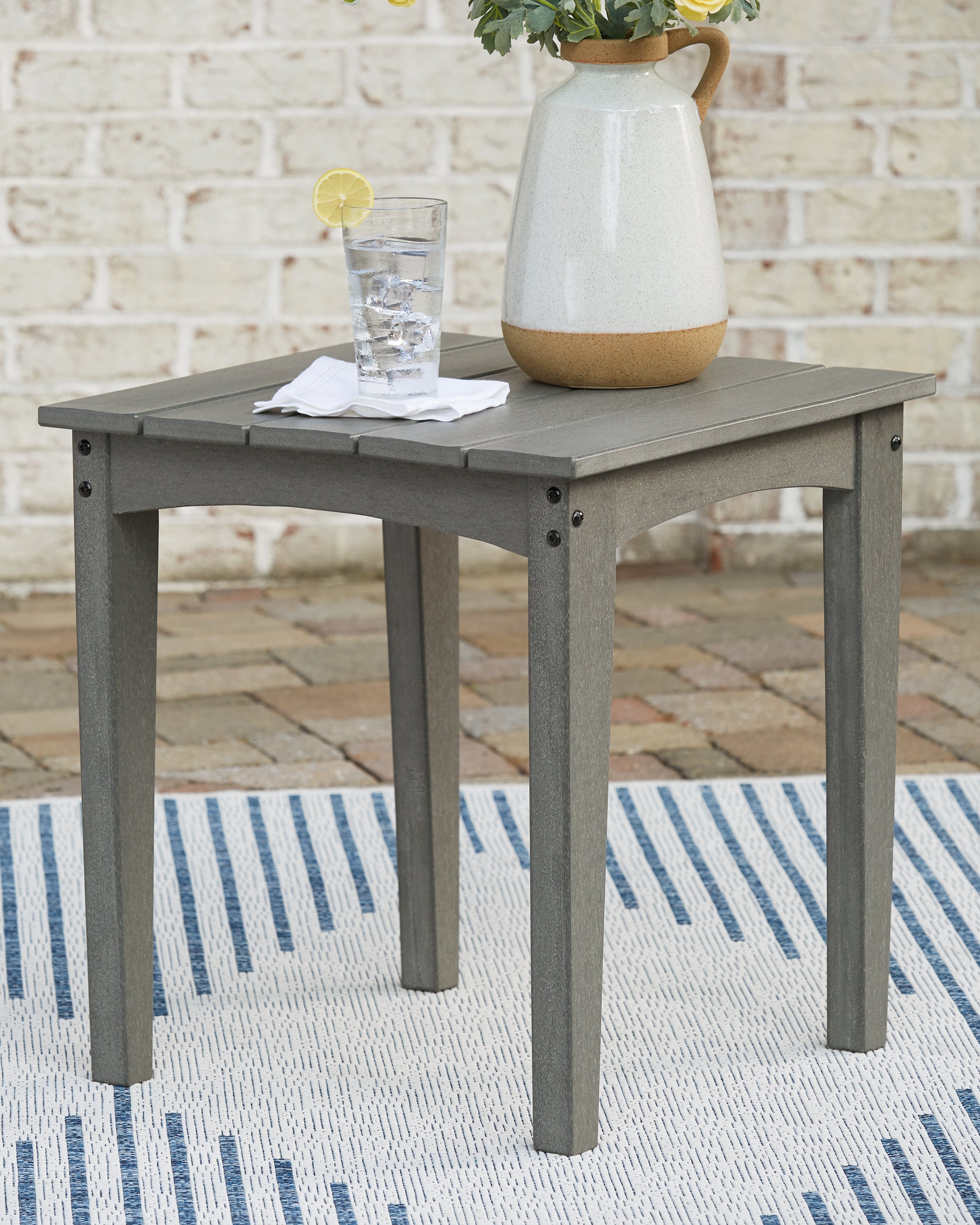 Best Deals Furniture - Ashley Furniture - Visola Outdoor End Table - Square End Table - P802-702