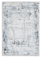 Best Deals Furniture - Ashley Furniture - Emertonly 8' x 10' Washable Rug - 8' x 10' Washable Rug / Blue/White/Gray - R406981