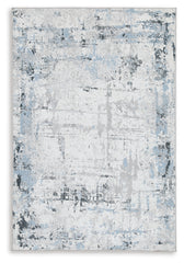 Best Deals Furniture - Ashley Furniture - Emertonly 5' x 7' Washable Rug - 5' x 7' Washable Rug / Blue/White/Gray - R406982