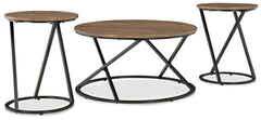Best Deals Furniture - Ashley Furniture - Cassbryn Table (Set of 3) - Occasional Table Set (3/CN) / Brown/Black - T152-13
