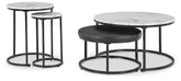 Best Deals Furniture - Ashley Furniture - Jusmour Table (Set of 4) - Occasional Nesting TBL (4/CN) / Black/White - T161-14