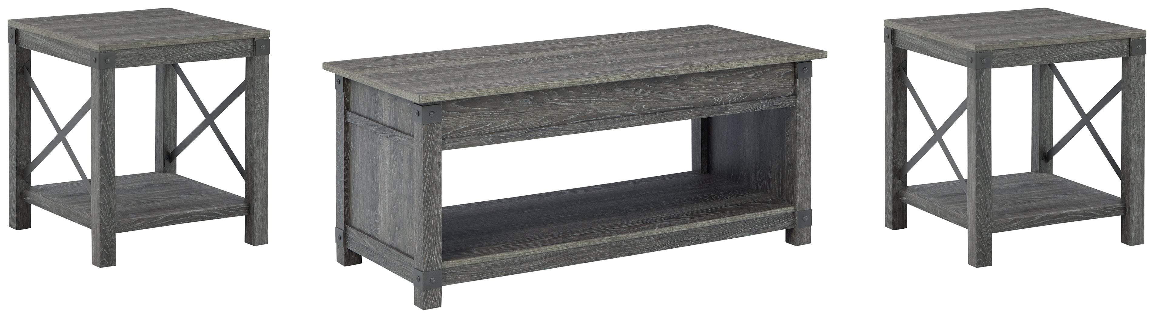 Best Deals Furniture - Ashley Furniture - Freedan Coffee Table and 2 End Tables - Coffee Table and 2 End Tables - T175T1