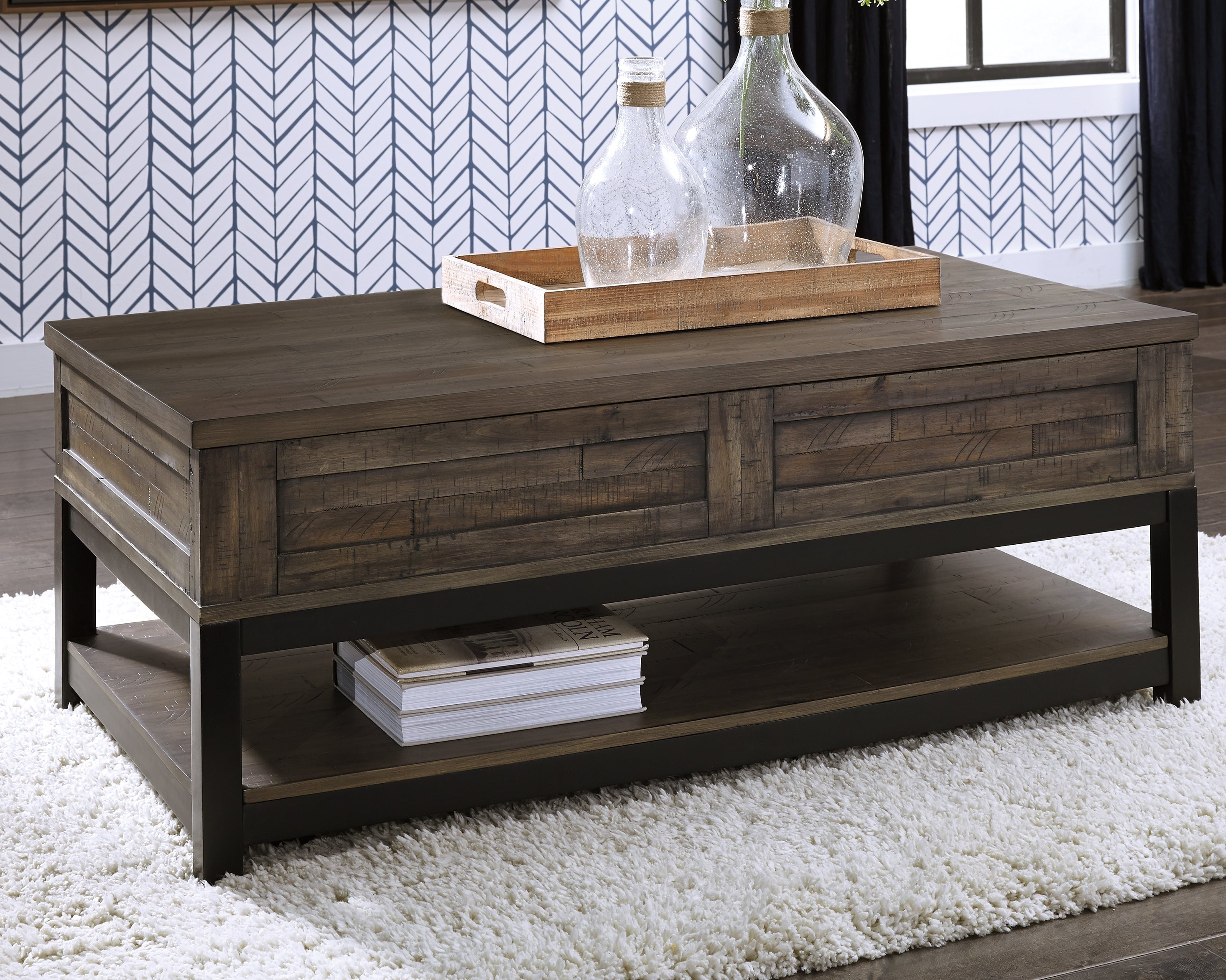 Best Deals Furniture - Ashley Furniture - Johurst Coffee Table with Lift Top - LIFT TOP COCKTAIL TABLE - T444-9