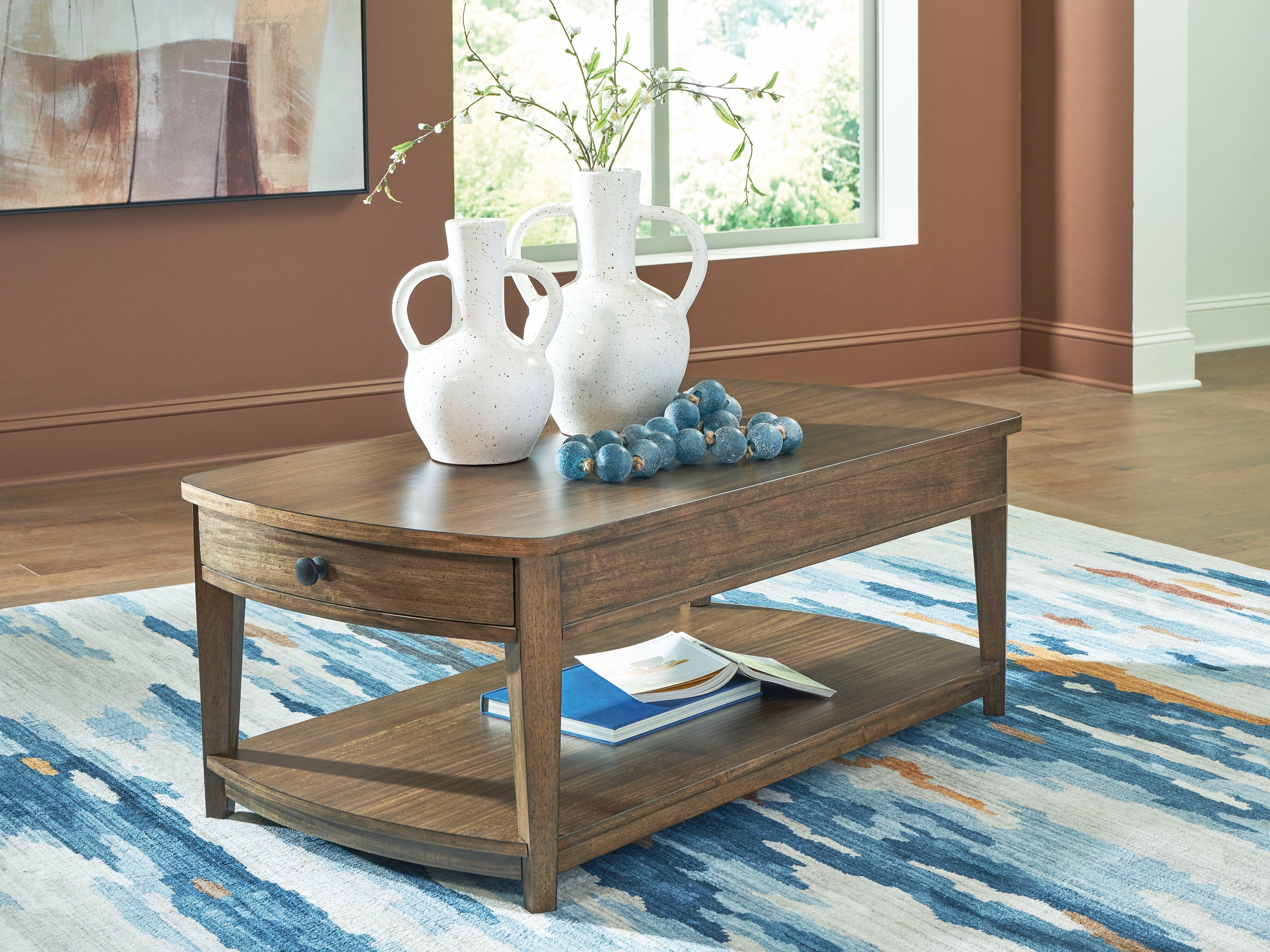 Best Deals Furniture - Ashley Furniture - Burkbyer Coffee Table - Rectangular Cocktail Table - T513-1