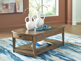 Best Deals Furniture - Ashley Furniture - Burkbyer Coffee Table - Rectangular Cocktail Table - T513-1