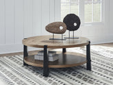 Best Deals Furniture - Ashley Furniture - Ridgester Coffee Table - Round Cocktail Table - T518-8