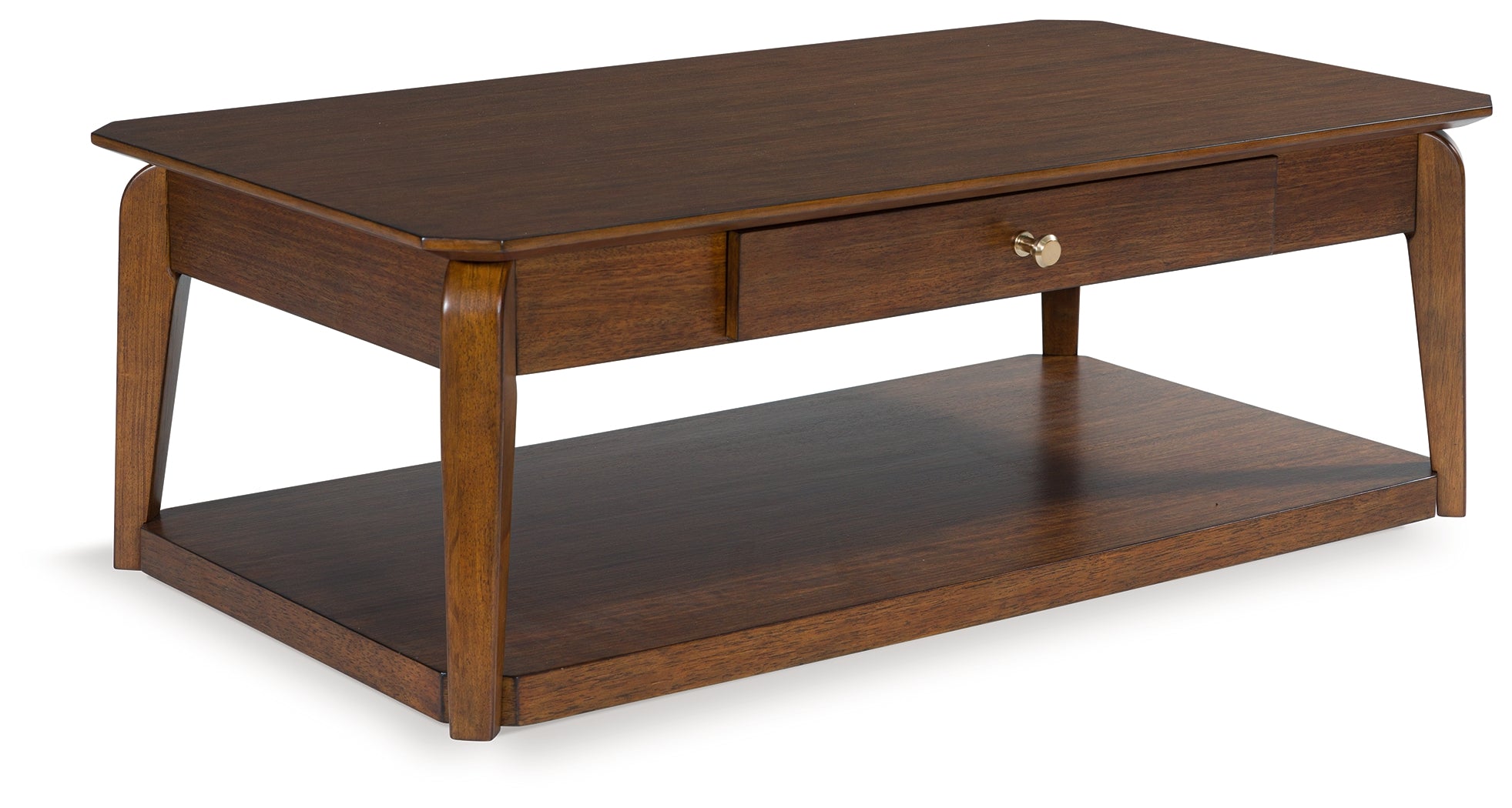 Best Deals Furniture - Ashley Furniture - Trenmour Coffee Table - Rectangular Cocktail Table / Medium Brown - T596-1