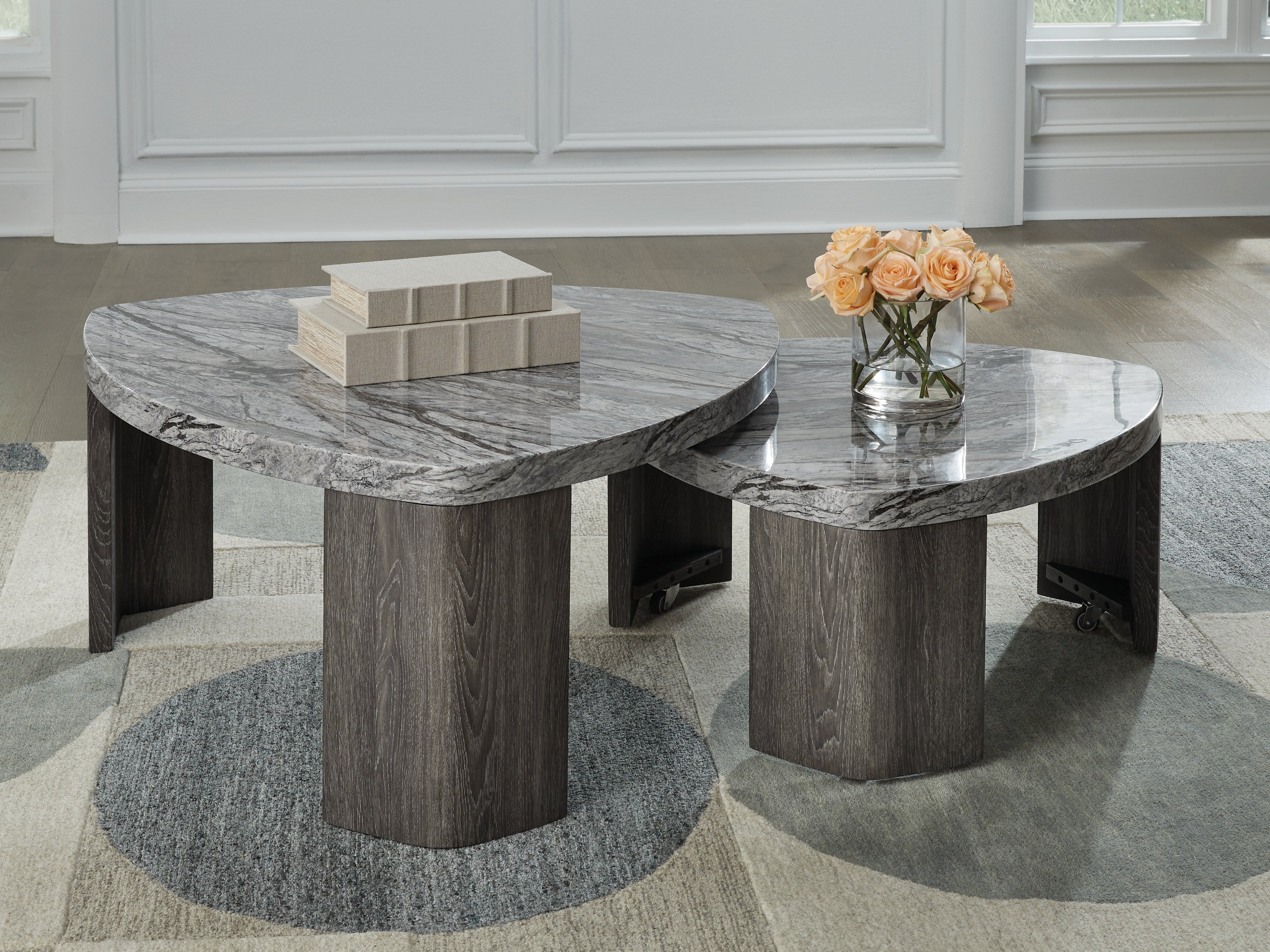 Best Deals Furniture - Ashley Furniture - Surmour Stacked Coffee Table - Stacked Cocktail Table - T600-0