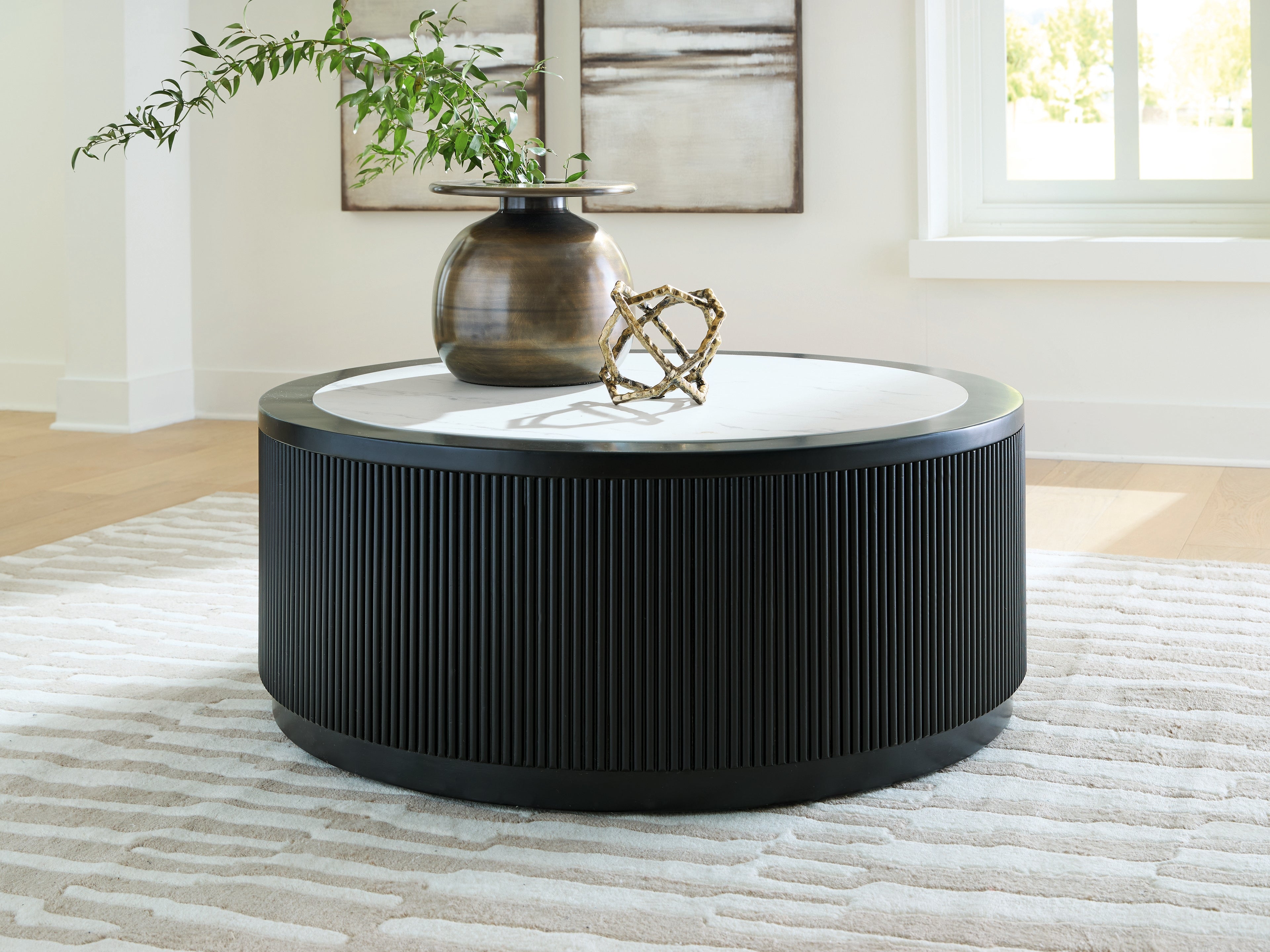 Best Deals Furniture - Ashley Furniture - Grayman Coffee Table - Round Cocktail Table - T650-8