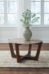 Best Deals Furniture - Ashley Furniture - Tanidore Coffee Table - Round Cocktail Table - T667-8